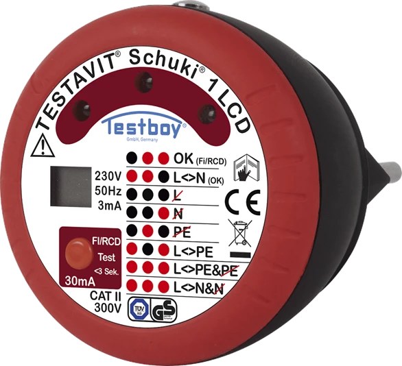 Testboy Testavit Schuki 1 LCD Socket outlet testers with FI/RCD test