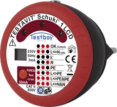 Testboy Testavit Schuki 1 LCD Socket outlet testers with FI/RCD test